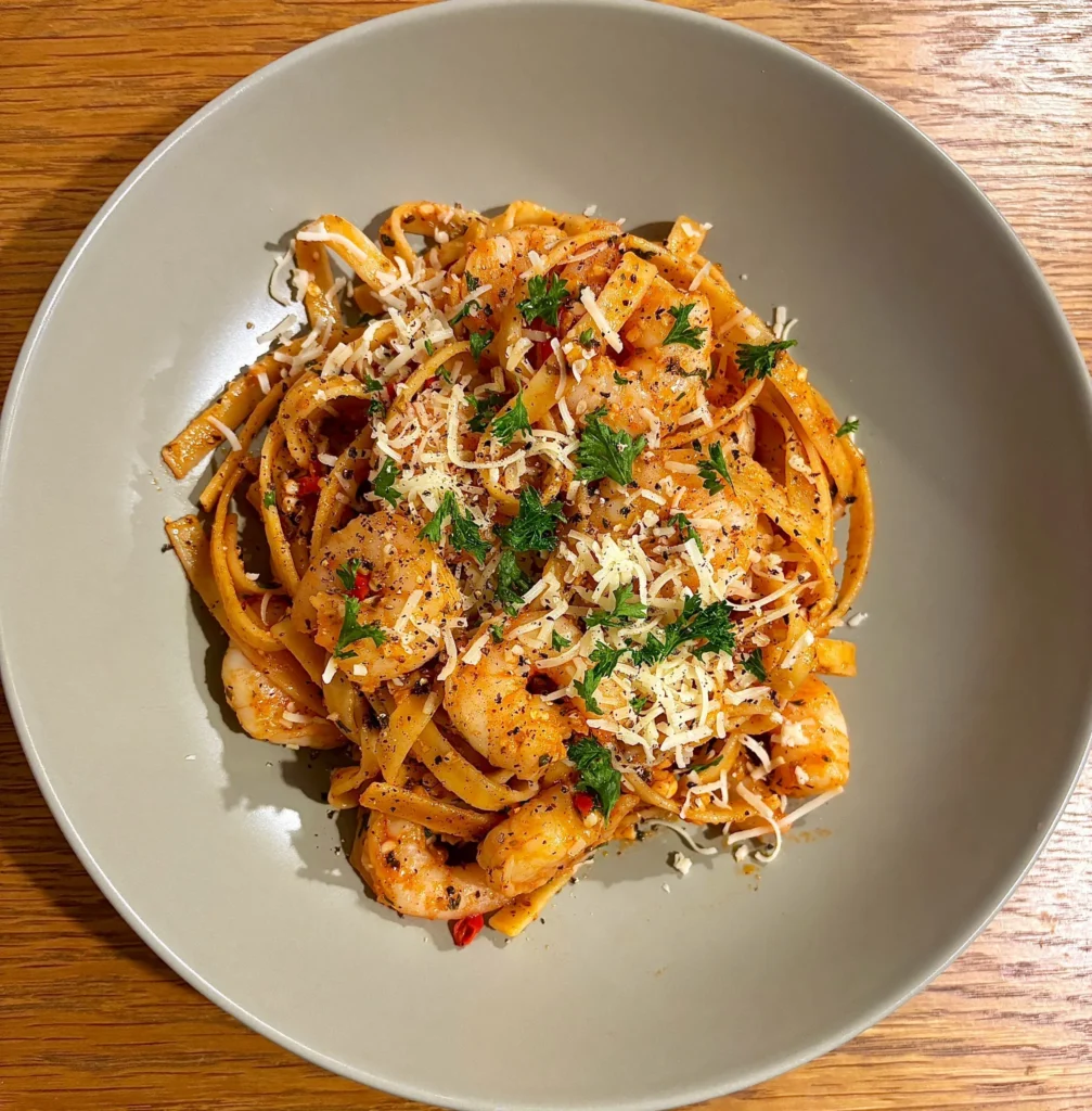 Learn how to make creamy garlic prawn pasta in just 20 minutes. Juicy prawns, silky garlic sauce, and perfectly cooked pasta come together for an easy dinner win.
